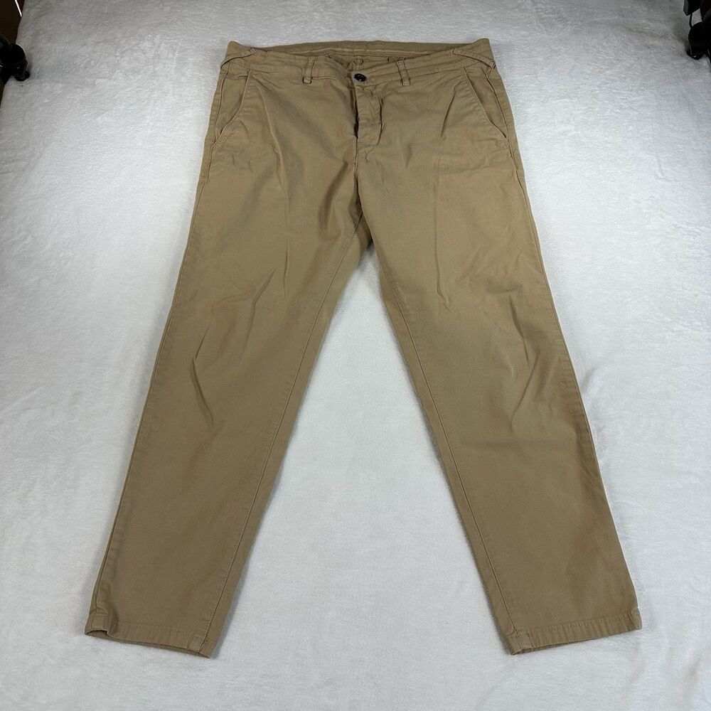 ZARA Man Slim Fit Chino Pants 34x30‎ Beige Stretch 34 Waist Men’s Casual